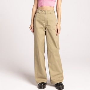 Dickies Wide Leg Skater Pants 25 Khaki